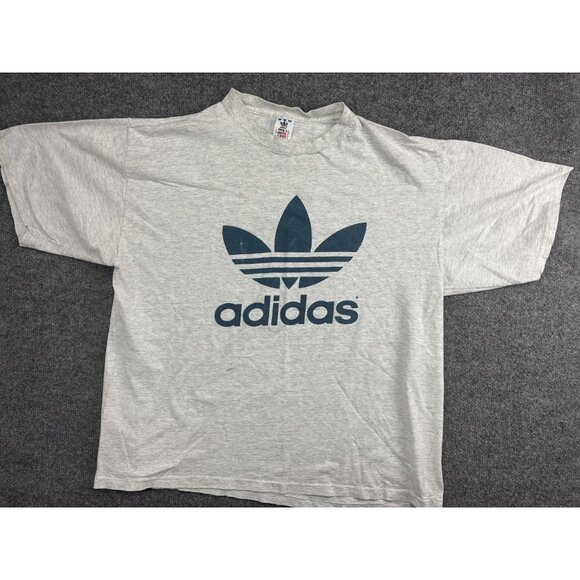 Vintage Adidas Shirt Mens XL Trefoil Single Stitch Made USA Double Sided 90s - Picture 1 of 7